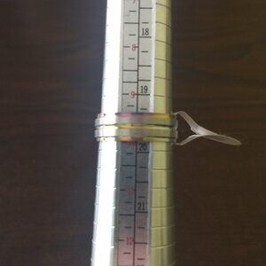 Stainless Steel Ring Silver Top Bottom Center Ribbed Rainbow Size 10 Classic